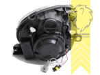 LED, schwarz, nur für Halogenscheinwerfer, LED Abblendlicht / LED Fernlicht, elektrisch verstellbar - Stellmotor integriert, Eintragungsfrei / mit E-Prüfzeichen, Eintragungsfrei / mit R87 Zulassung als Tagfahrlicht